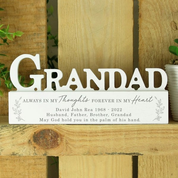 Personalised Memento Company Personalised In Loving Memory Wooden Grandad Ornament