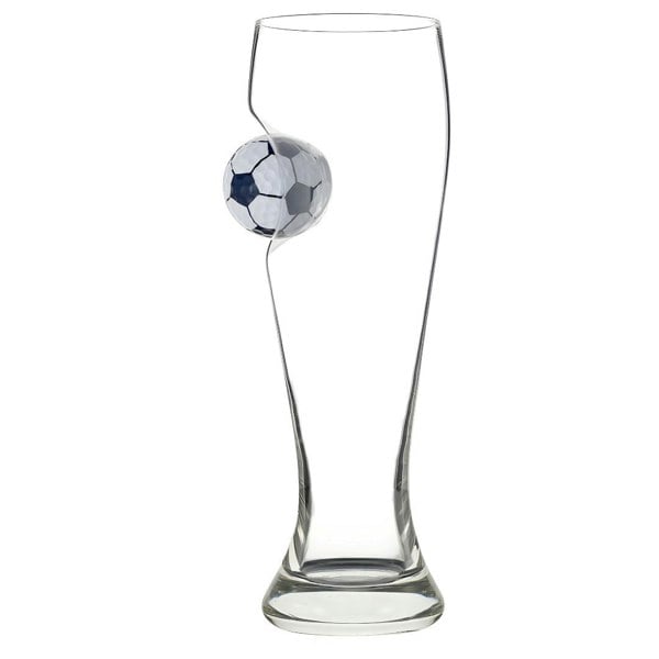 SPORTGIFTZ Football-Themed Pilsner Beer Glass | Unique Sports Fan Gift | Tall Crystal-Clear Glass for Beer Lovers