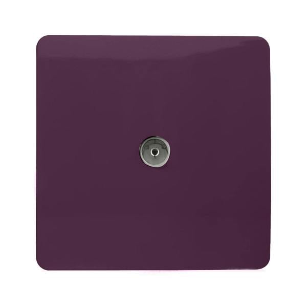 Trendi Switch 1 Gang Female Co-Axial Television Socket in Plum Purple