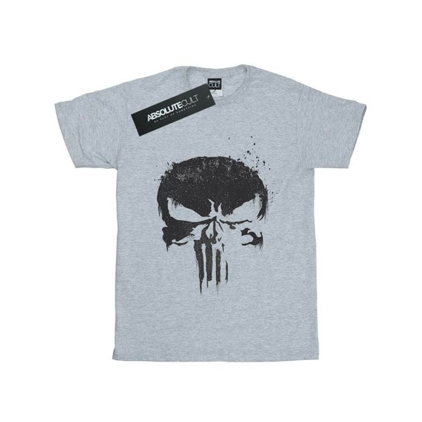 Marvel Womens/Ladies The Punisher TV Skull Logo Cotton Boyfriend T-Shirt - Sports Grey