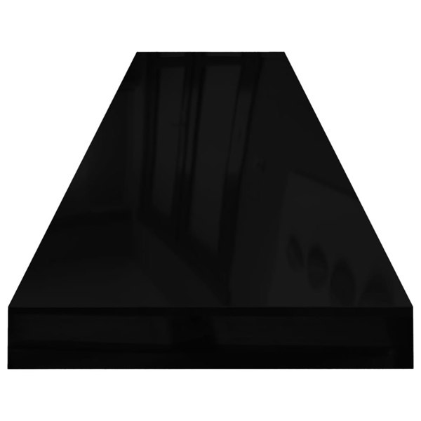 Berkfield Floating Wall Shelves 2 pcs High Gloss Black 120x23.5x3.8 cm MDF