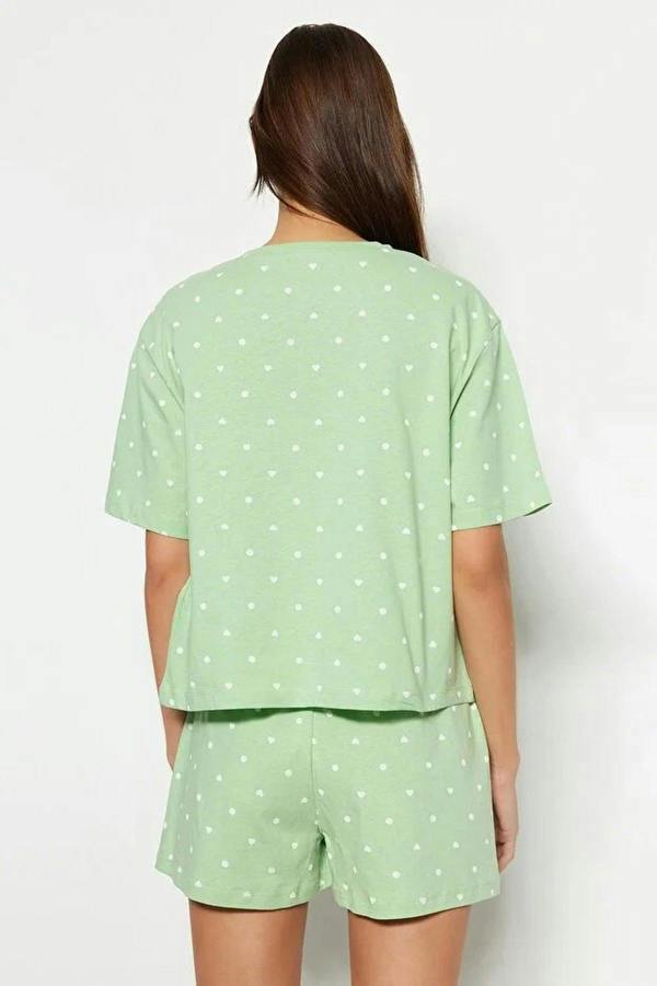 WOVCOR Polka Dot and Heart Print Short Pyjama Set