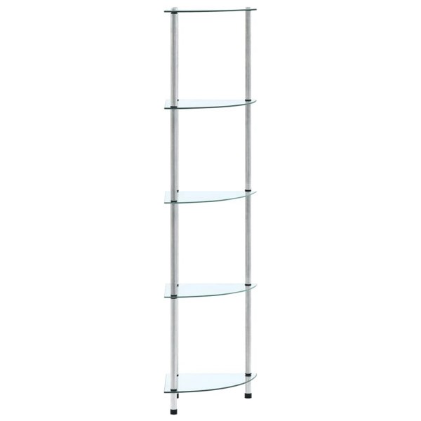 Berkfield 5-Tier Shelf Transparent 30x30x130 cm Tempered Glass