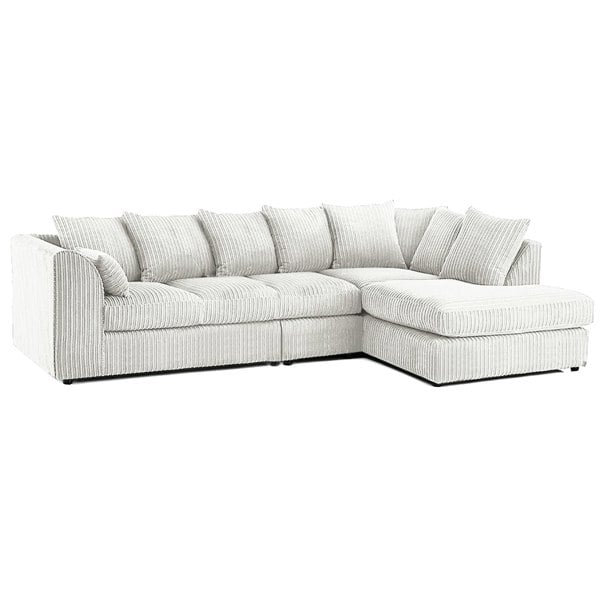 Furnishings For Less Luxor Full Cord Fabric 5 Seater Corner Sofa Scatter Back