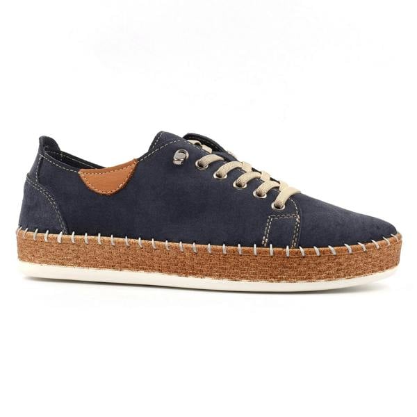 Lunar Womens Maddison II Suede Plimsolls - Navy