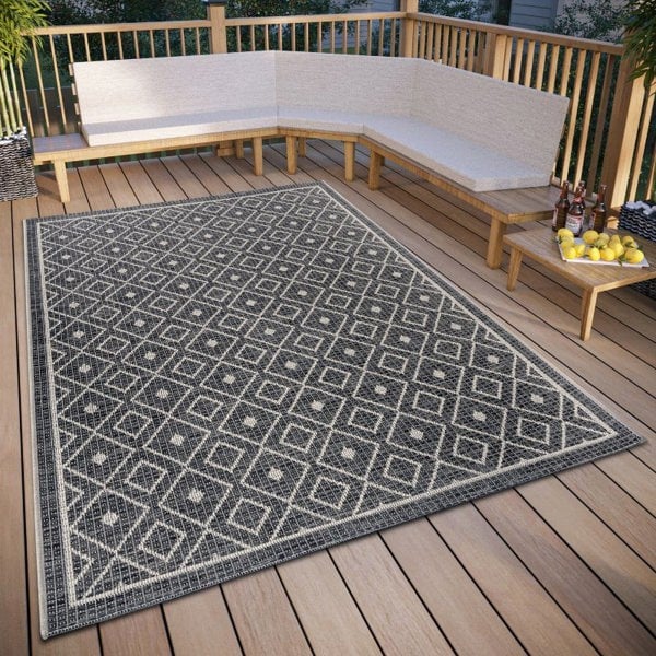 Indoor & Outdoor Tribal Scandy Rug – Grey
