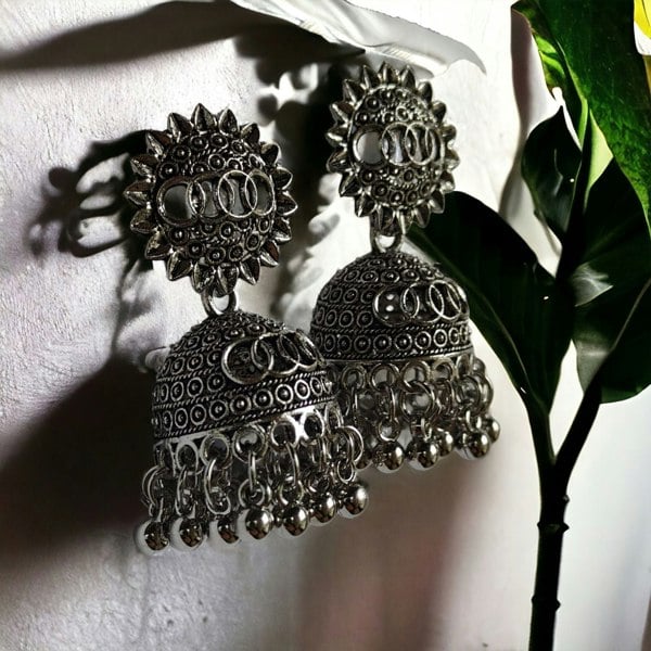 The Colourful Aura Oxidised Bohemian Indian Asian Bridal Boho Jhumkis