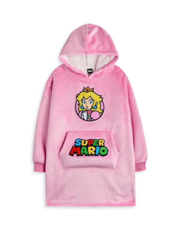 Nintendo Girls Pink Princess Peach Blanket Hoodie