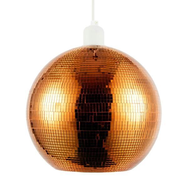 Shiny Disco Mosaic Ball in Vibrant Orange Mirrored Tiled Retro Style Image 5
