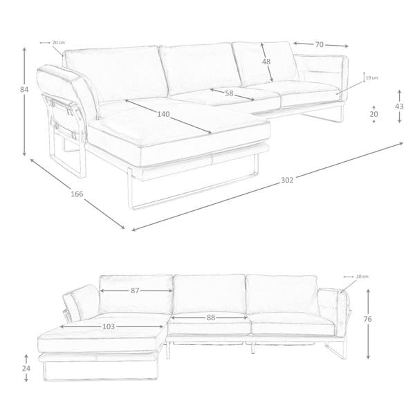 Angel Cerdá Corner sofa in camel leather 6231/6232