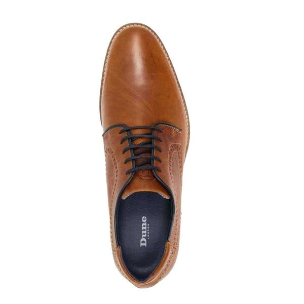 Dune London Mens Piped Leather Gibson Shoes - Tan - 