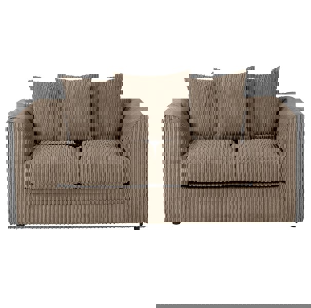 SQUAREBOXX Dylan Jumbo Cord 3+2 Seater Fabric Sofa in Coffee