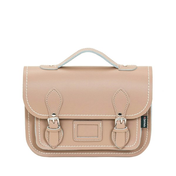 Zatchels Leather Midi Satchel - Iced Coffee