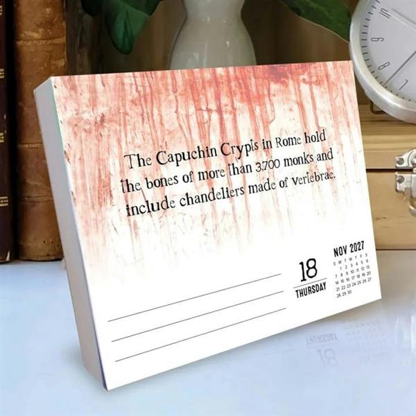 Horror Trivia Desk Calendar 2027, Desk Calendars, Day To View, Entertainment, Gift