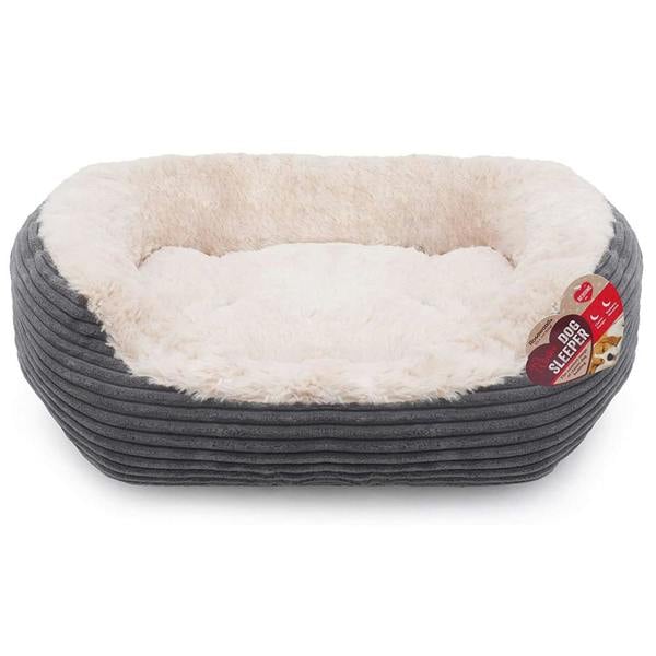 Rosewood Grey Jumbo Cord/Plush Dog Bed (Medium)
