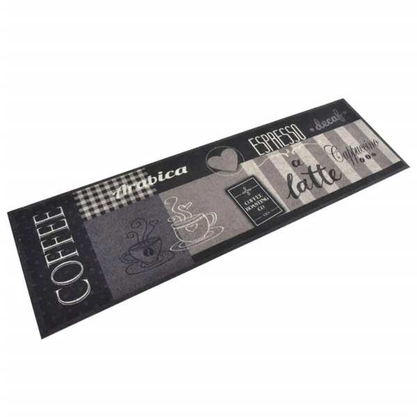 Berkfield Kitchen Rug Washable Coffee Black 45x150 cm Velvet