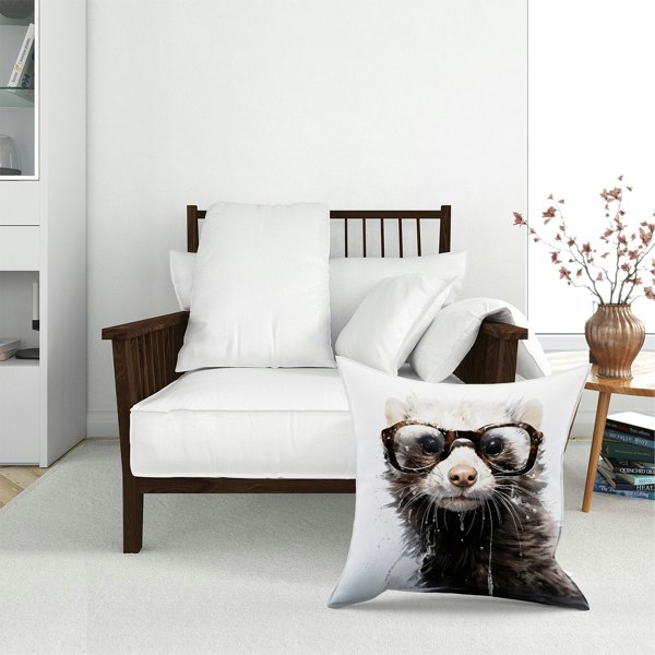 Warren Reed Splashart Ferret Floor Cushion