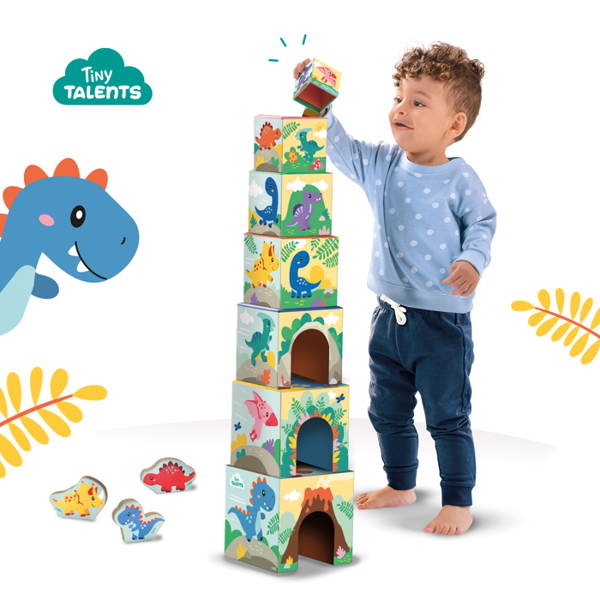 SES Creative Stacking blocks tower with dino figures
