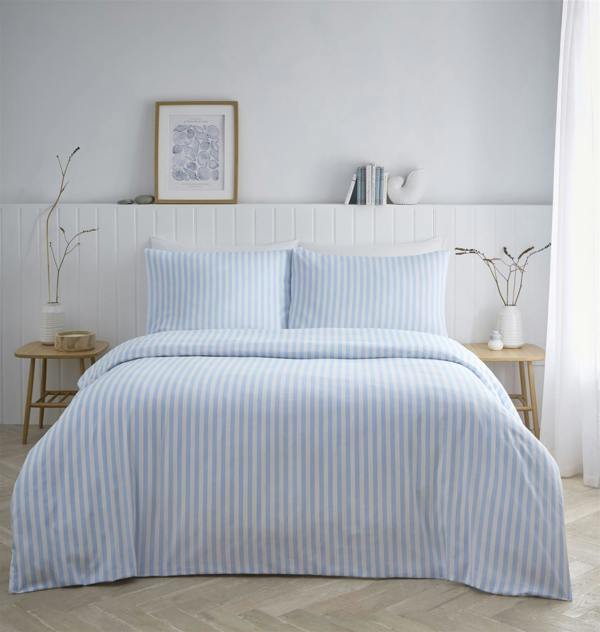 Portfolio Home Pencil Stripe Blue Duvet Cover Set