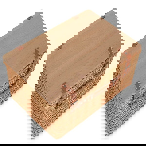 Double Steamed Empty Picnic Basket with Pinewood Lid