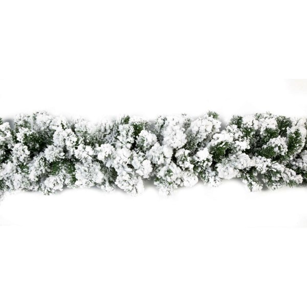 Samuel Alexander Premier 2.7m Snow Flocked Pine Christmas Garland with Glitter Finish