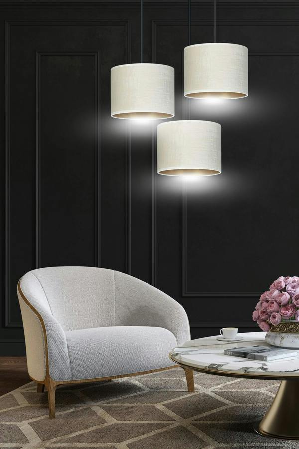 Emibig HILDE Pendant lamp 3 x E27 Black with White Shade