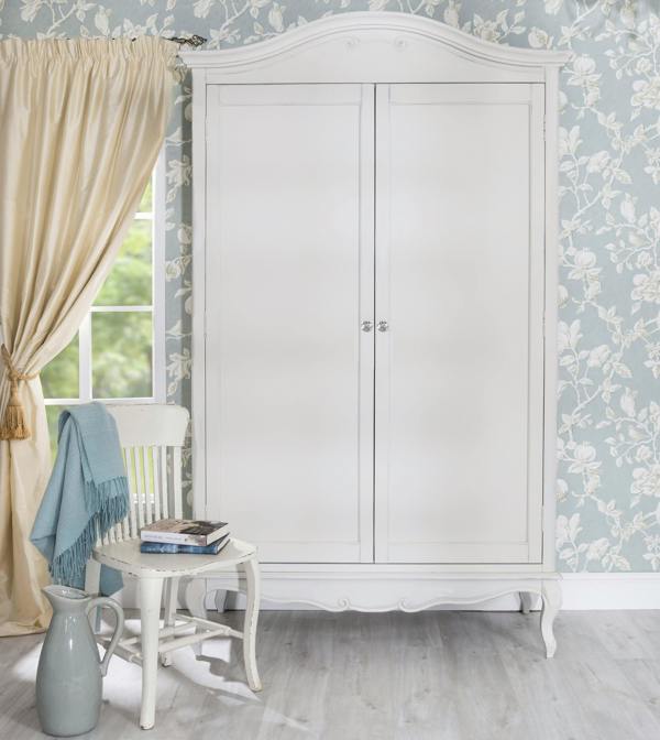 Statement Furniture Juliette Double Wardrobe with Crystal Handles French Style 2 Door Bedroom Storage