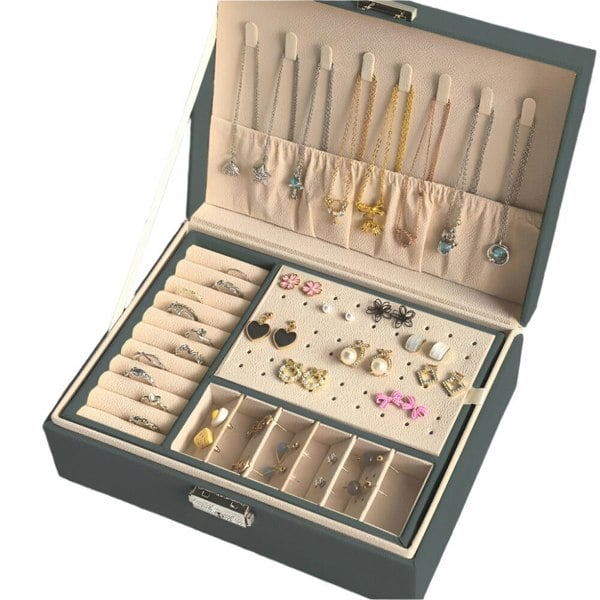Modcraft 2 Layer Jewellery Box Organizer Lockable Rings Necklaces Jewellery Storage Case