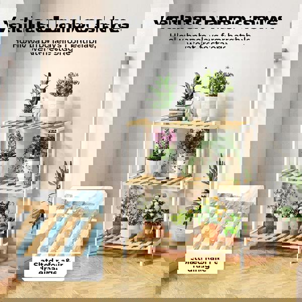 Levede Bamboo Storage Shelf 3-Tier  Organiser Shelving Unit Stand Shoe Rack