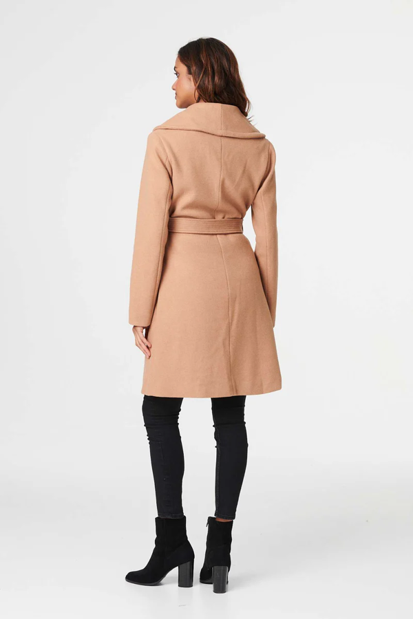 Izabel London Wrap Front Tie Waist Coat