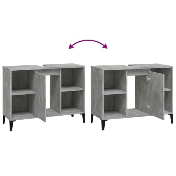 Berkfield Sink Cabinet Concrete Grey 80x33x60 cm Engineered Wood