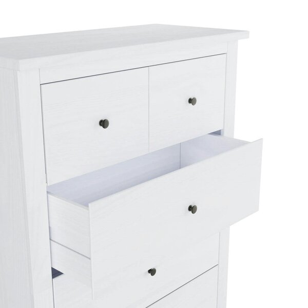 Wyld Haus Tralee White Washed Wooden 3+2 Drawer Storage Chest