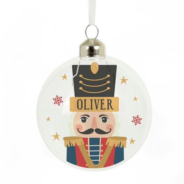 Personalised Memento Company Personalised Nutcracker Christmas Glass Bauble