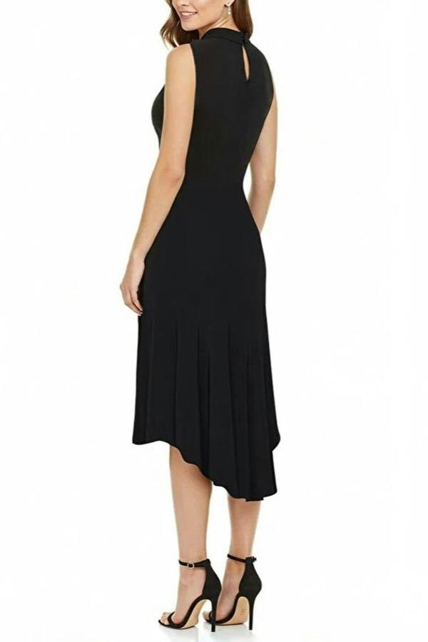 WOVCOR Elegant Knit Evening Dress with Ruffle Detail