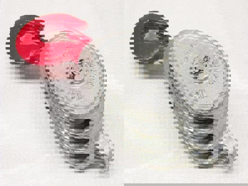 1.5 Ton 5" Red Head GMI Treble Sheave Block With Swivel Hook Galvanised - 18MM Wire Rope Safety Lift