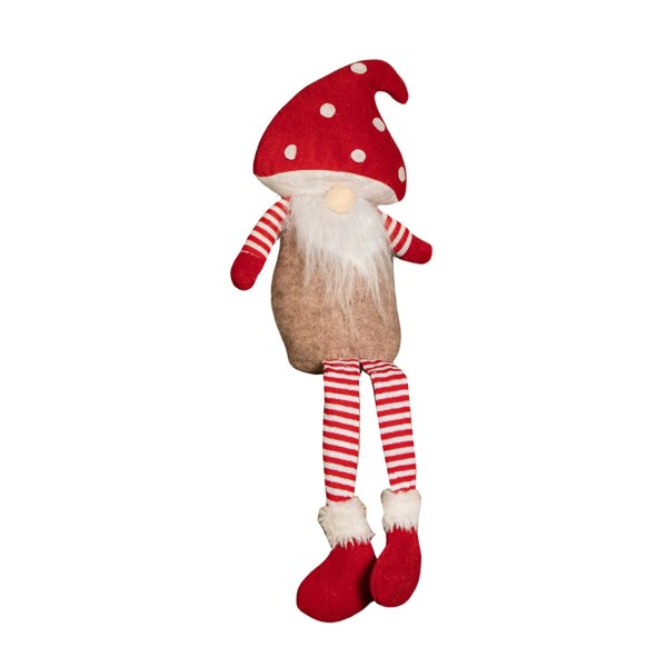 Samuel Alexander 53cm Red and White Sitting Gonk with Mushroom Hat and Dangly Legs