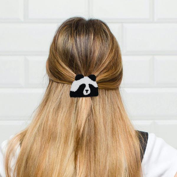 Panda Pop Punch Needle Hair Clip
