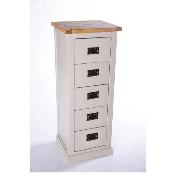 Cabinet Bits Loreo 5 Drawer Narrow Chest of Drawers Bras Drop Handle