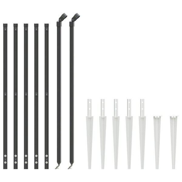 Berkfield Wire Mesh Fence with Spike Anchors Anthracite 1x10 m