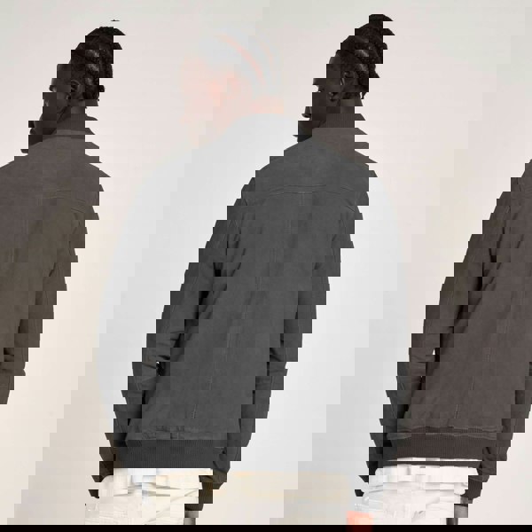 Barneys Originals Men's Grey Goat Suede Bomber Jacket