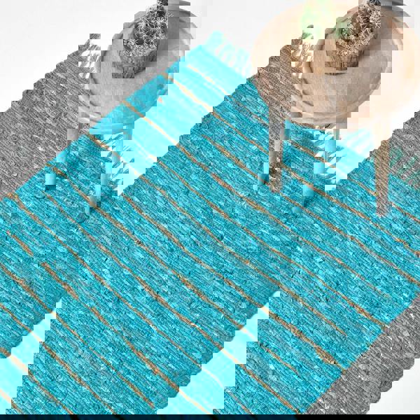 HOMESCAPES Leather Glitter Rug