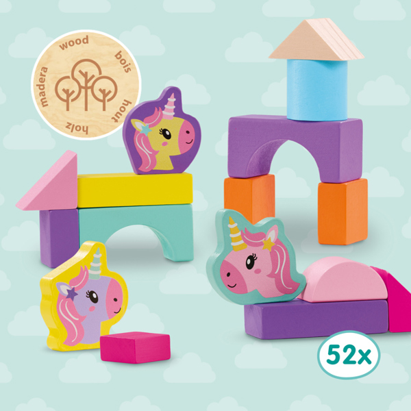 SES Creative Wooden building blocks unicorn 52pcs