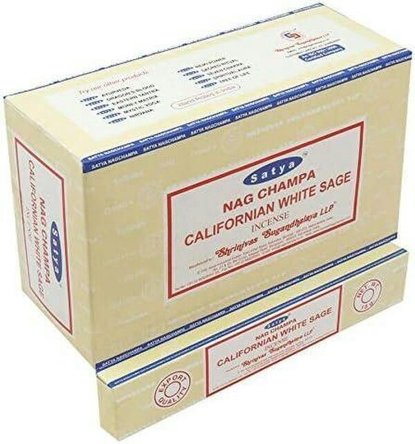Satya Californian White Sage Incense Sticks, 12 x 15g Packs