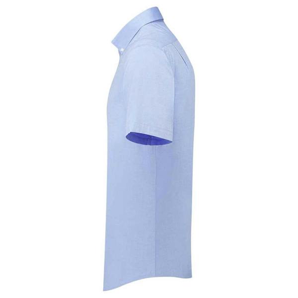 Premier Mens Supreme Oxford Short-Sleeved Formal Shirt - Oxford Blue