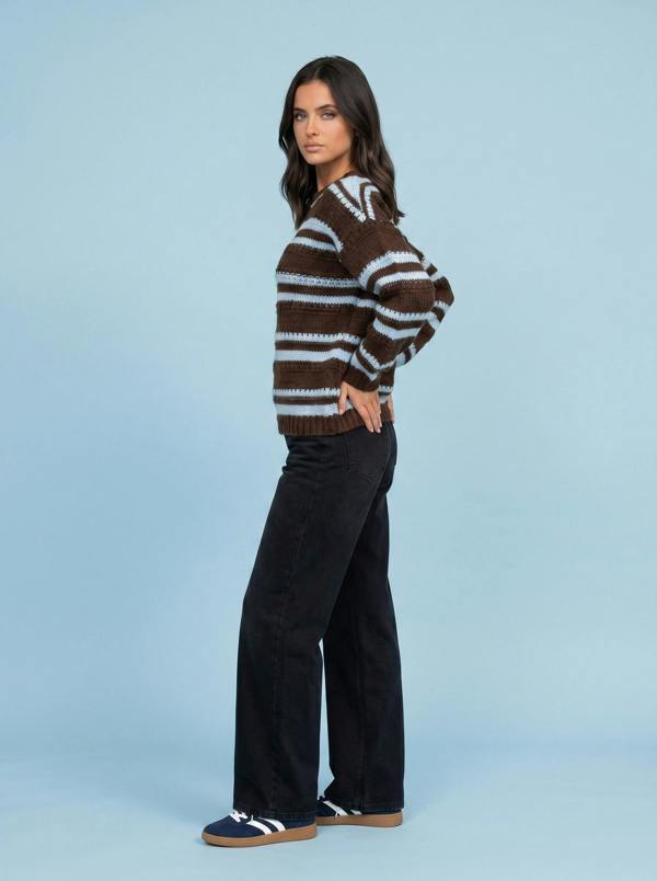 Urban Bliss Textured Stripe Crew Neck Jumper