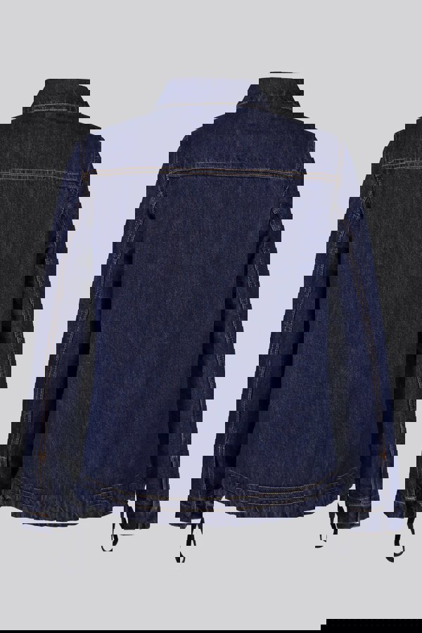 ENORSIA Blue Denim Trucker Jacket With Borg Lining