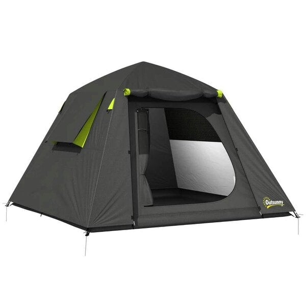 Camping Tent 3000mm Waterproof Tent with 2 Doors for 2 Person, Grey & Green