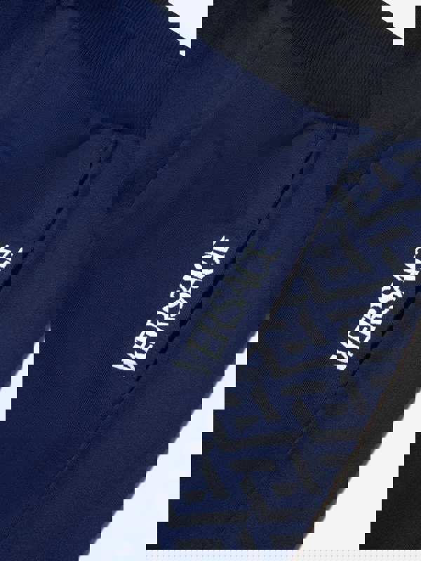 Versace Boys Cotton La Greca Signature Trim Sweatpants