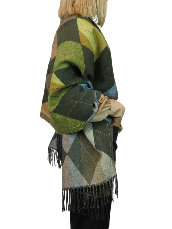 Paulo Due Wool Blend Reversible Argyle Pashmina Scarf