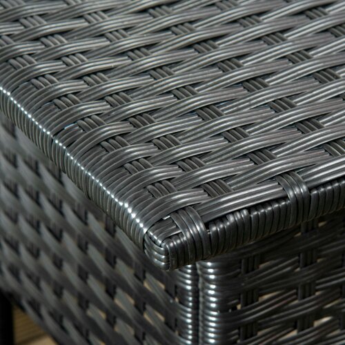 Wyld Haus Varilu Black Rattan Outdoor Coffee Table With Woven Top